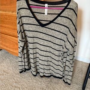Striped V-Neck Women's Top